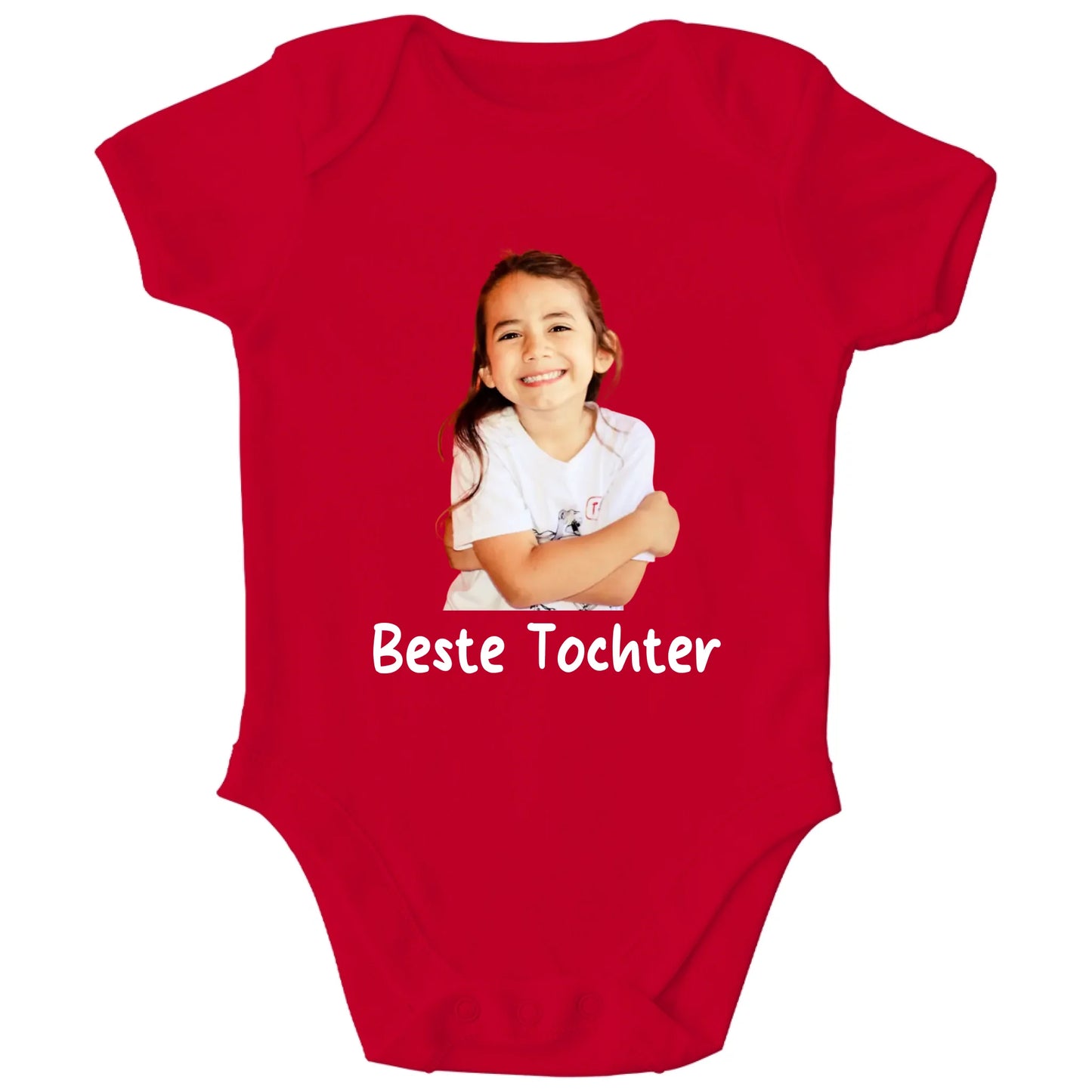 Personalisierter Bio Baby Strampler mit Foto und Name oder Spruch | Personalize Palace