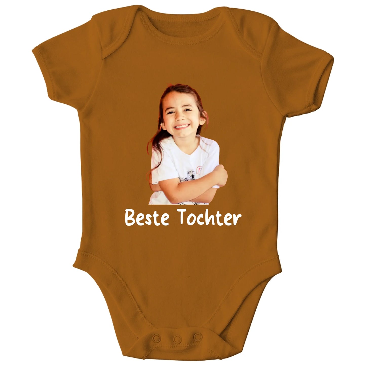 Personalisierter Bio Baby Strampler mit Foto und Name oder Spruch | Personalize Palace