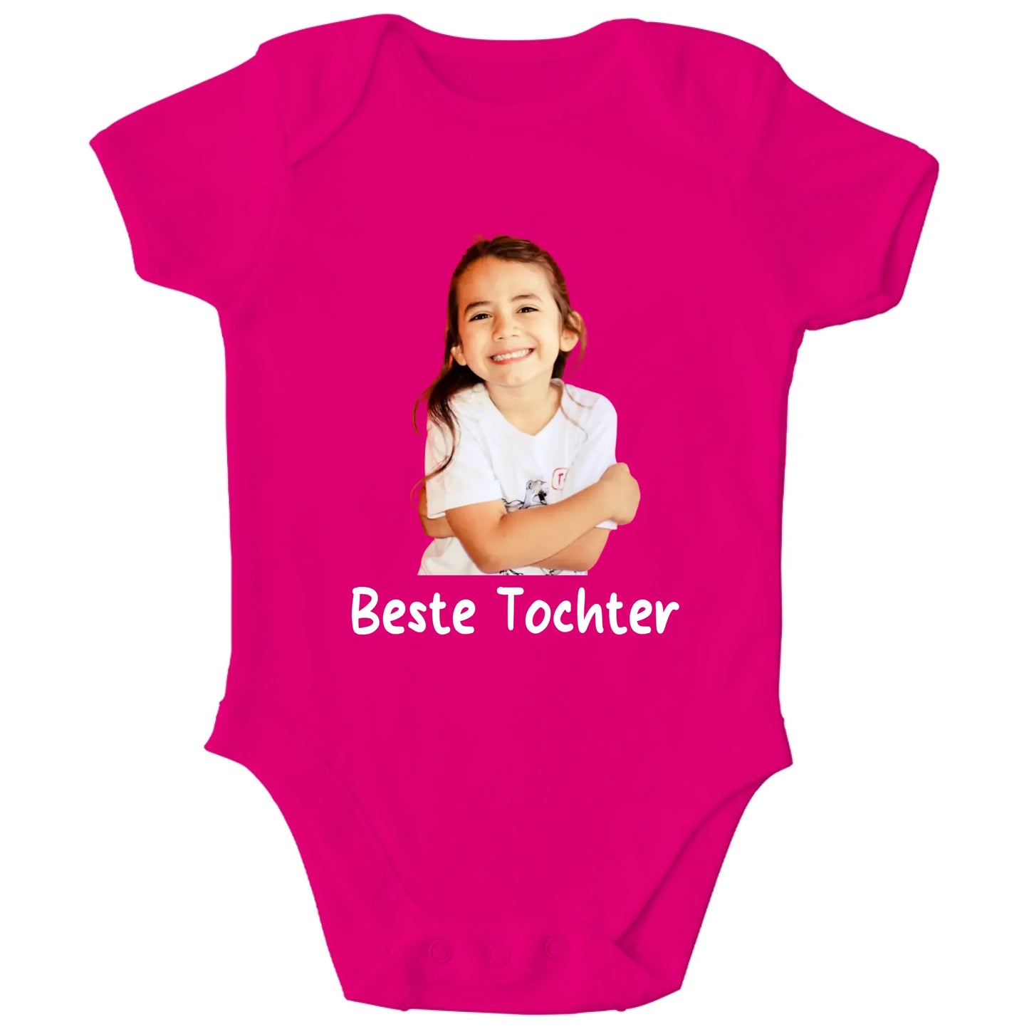 Personalisierter Bio Baby Strampler mit Foto und Name oder Spruch | Personalize Palace