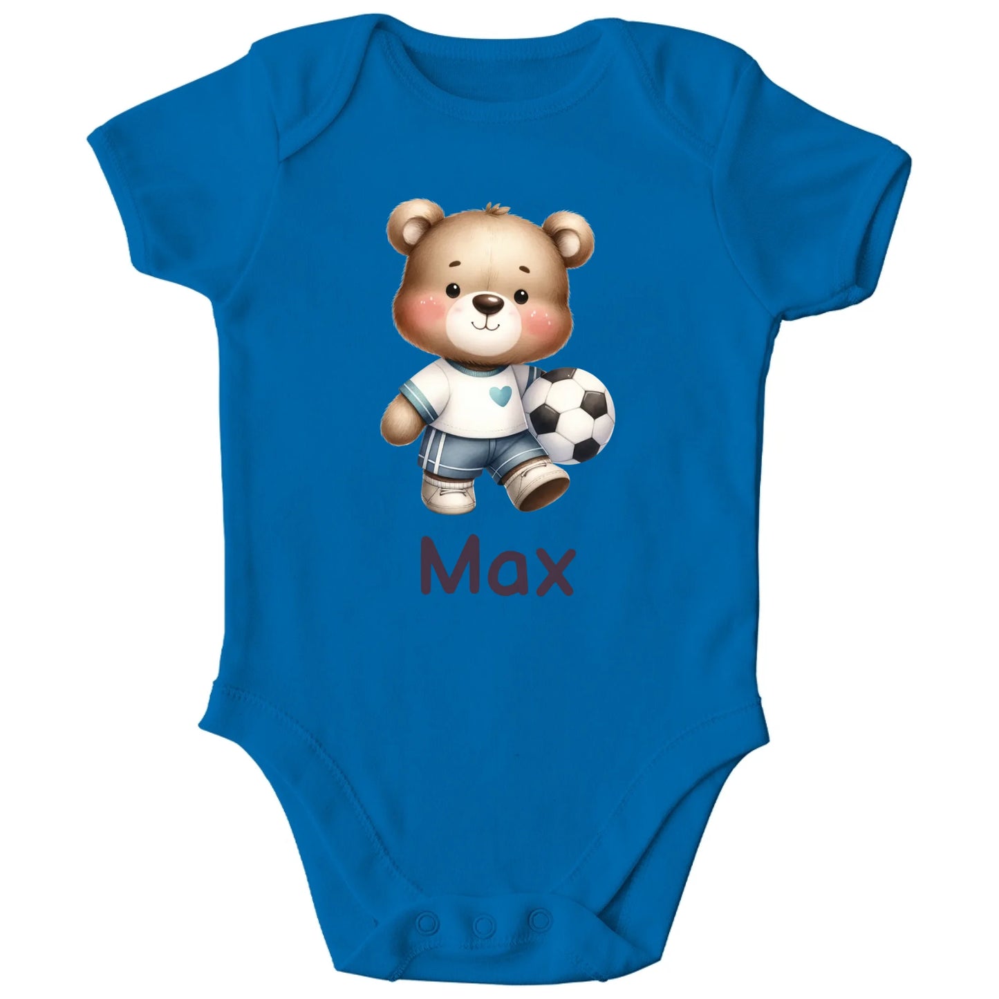 Personalisierter Bio Baby Strampler Fußball Spieler mit Name | Personalize Palace