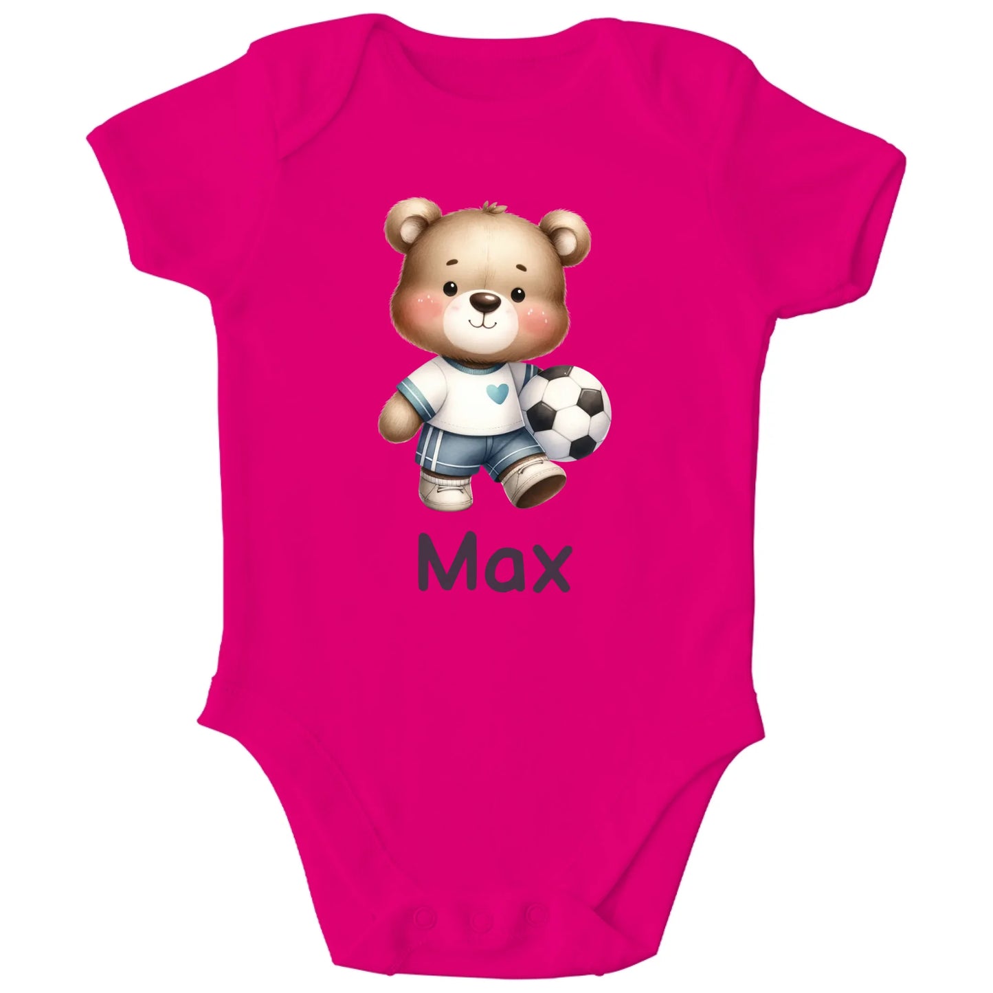 Personalisierter Bio Baby Strampler Fußball Spieler mit Name | Personalize Palace