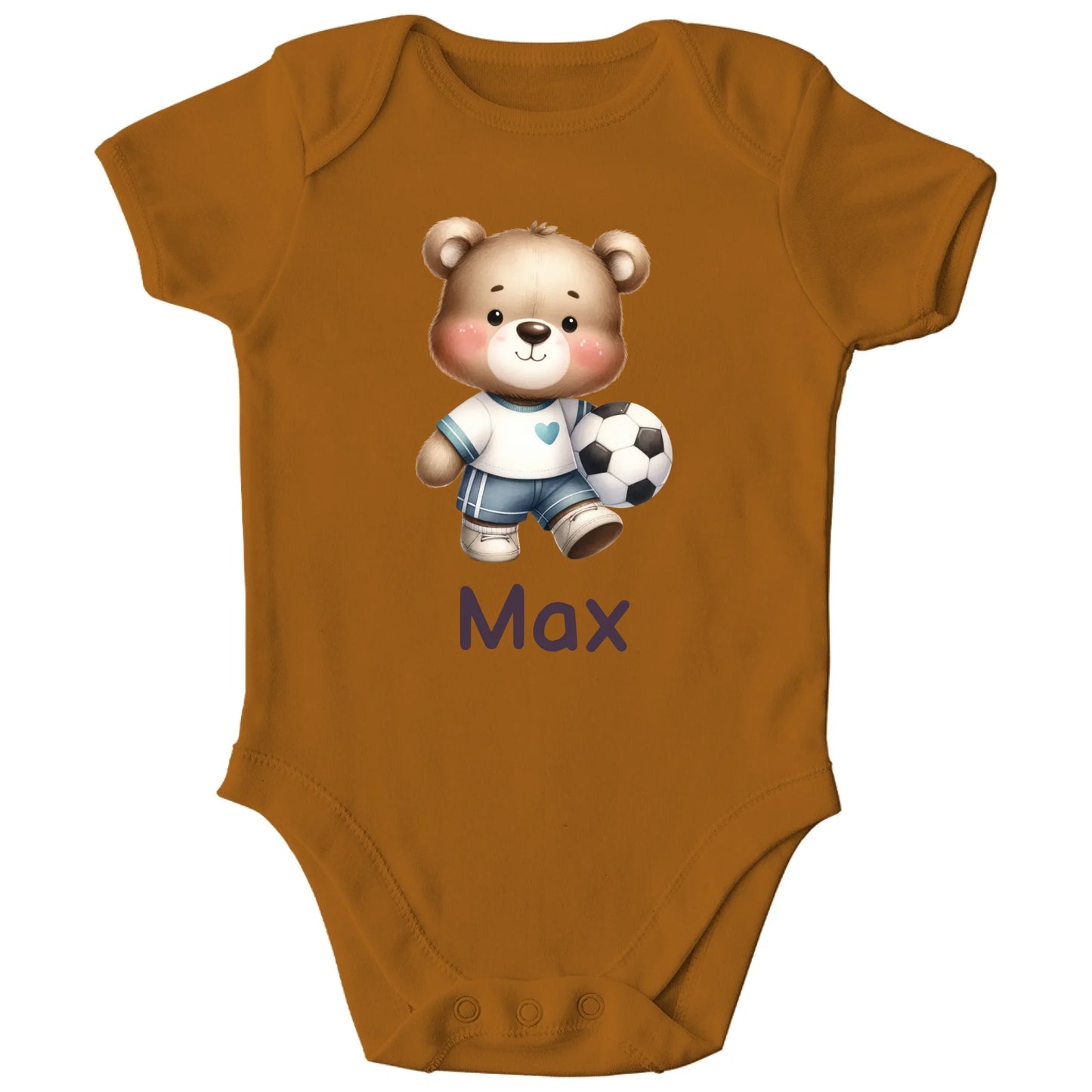 Personalisierter Bio Baby Strampler Fußball Spieler mit Name | Personalize Palace
