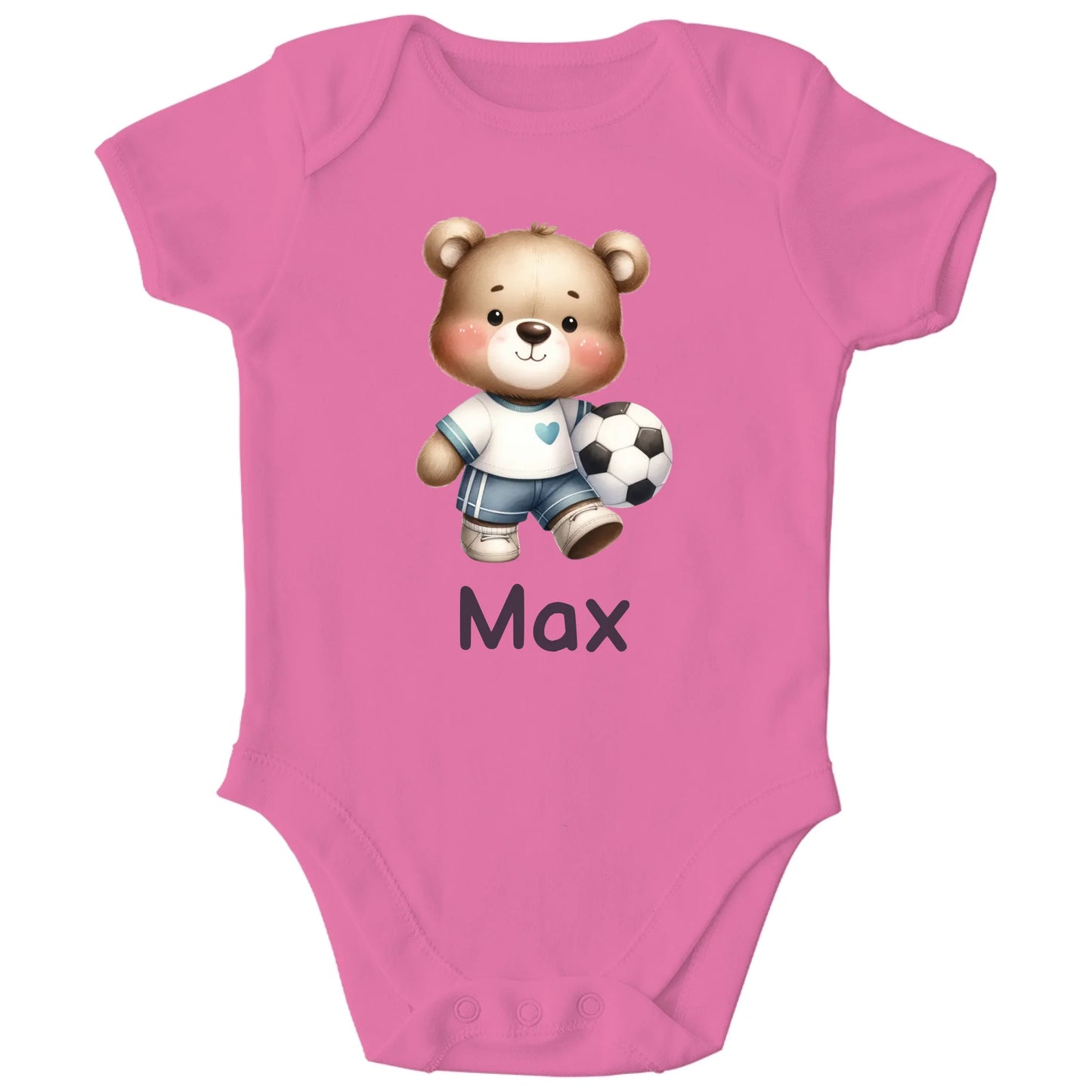 Personalisierter Bio Baby Strampler Fußball Spieler mit Name | Personalize Palace