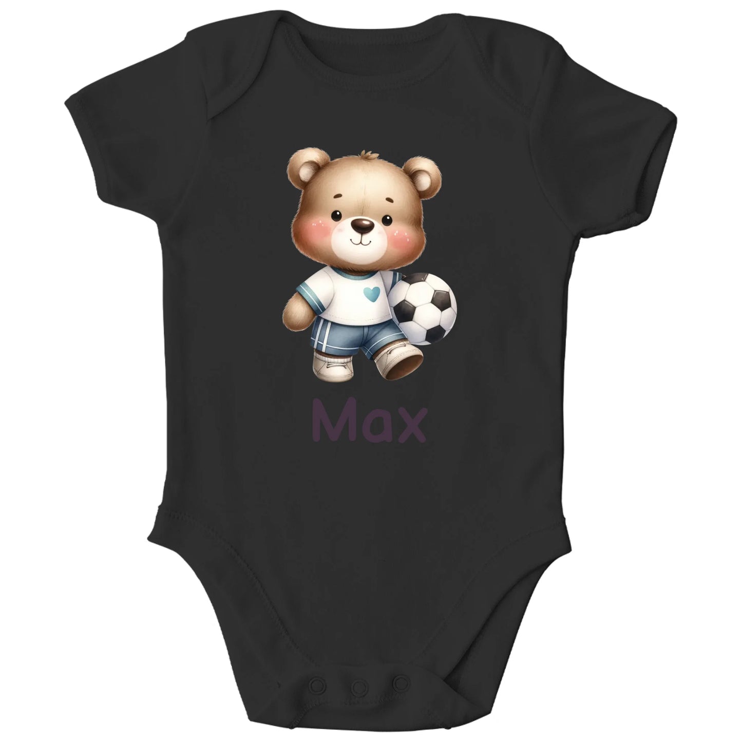 Personalisierter Bio Baby Strampler Fußball Spieler mit Name | Personalize Palace
