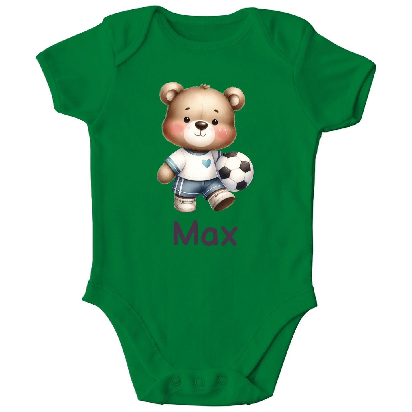 Personalisierter Bio Baby Strampler Fußball Spieler mit Name | Personalize Palace