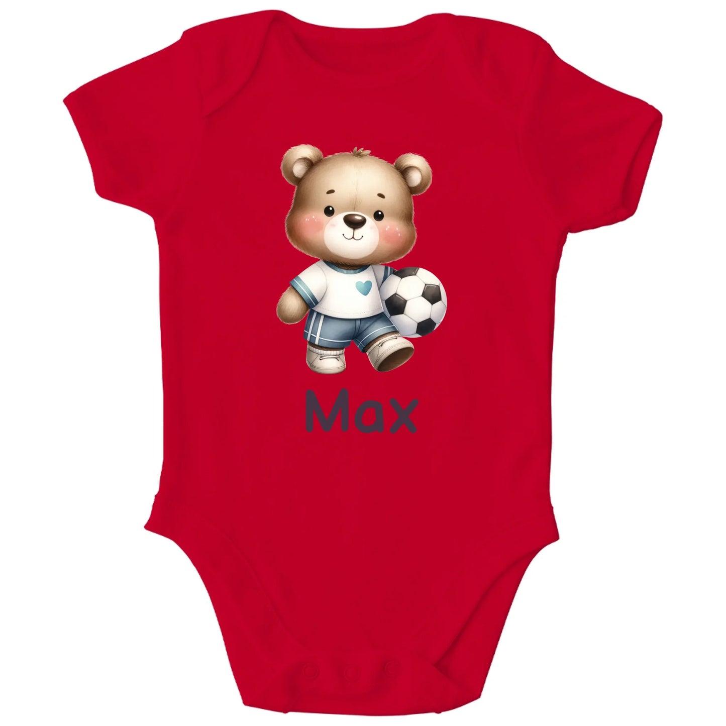 Personalisierter Bio Baby Strampler Fußball Spieler mit Name | Personalize Palace