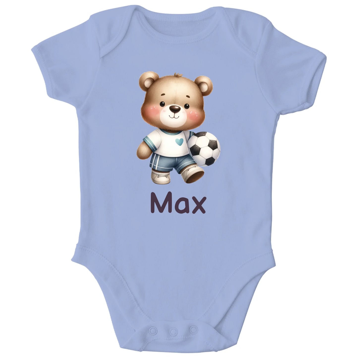 Personalisierter Bio Baby Strampler Fußball Spieler mit Name | Personalize Palace