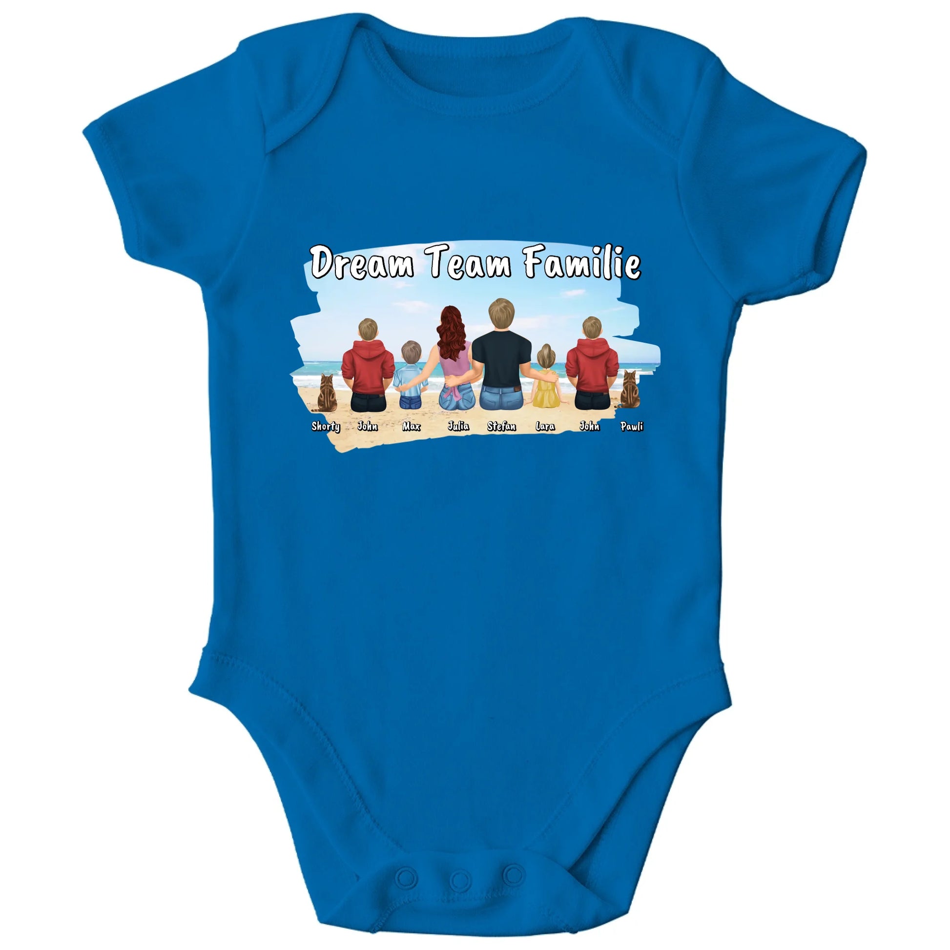 Personalisierter Bio Baby Strampler Familie mit Namen und Bildern | Personalize Palace