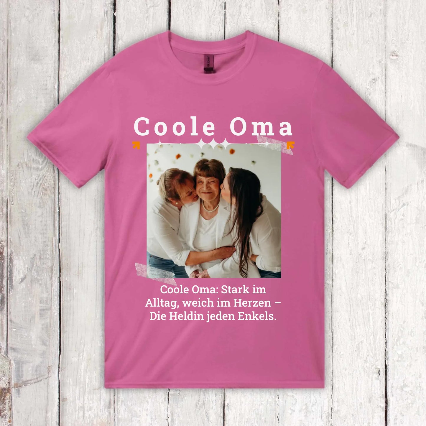 Personalisiertes T-Shirt Coole Oma mit Foto, Name und Text | Personalize Palace