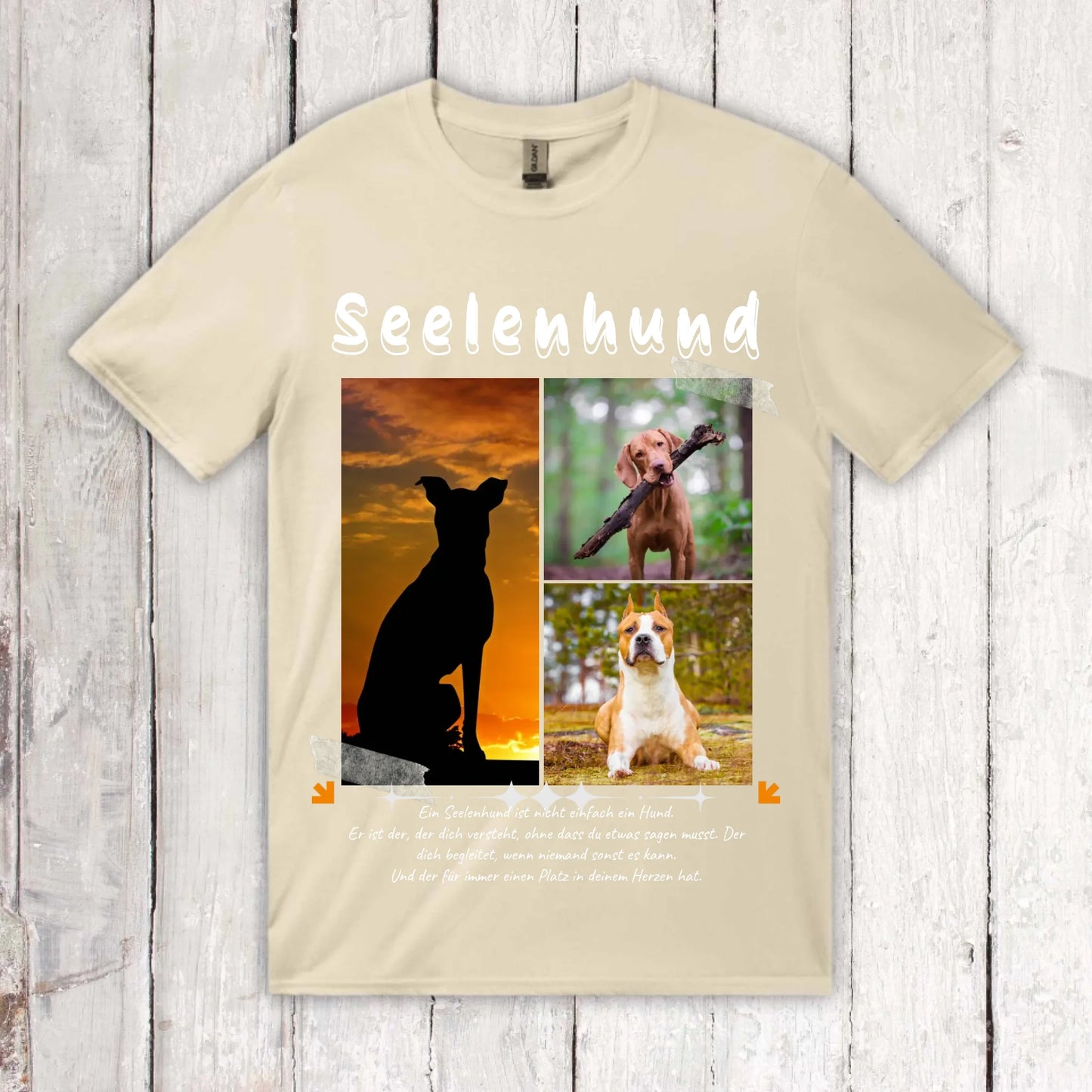 Seelenhund mit Foto und Text - individuelles T-Shirt