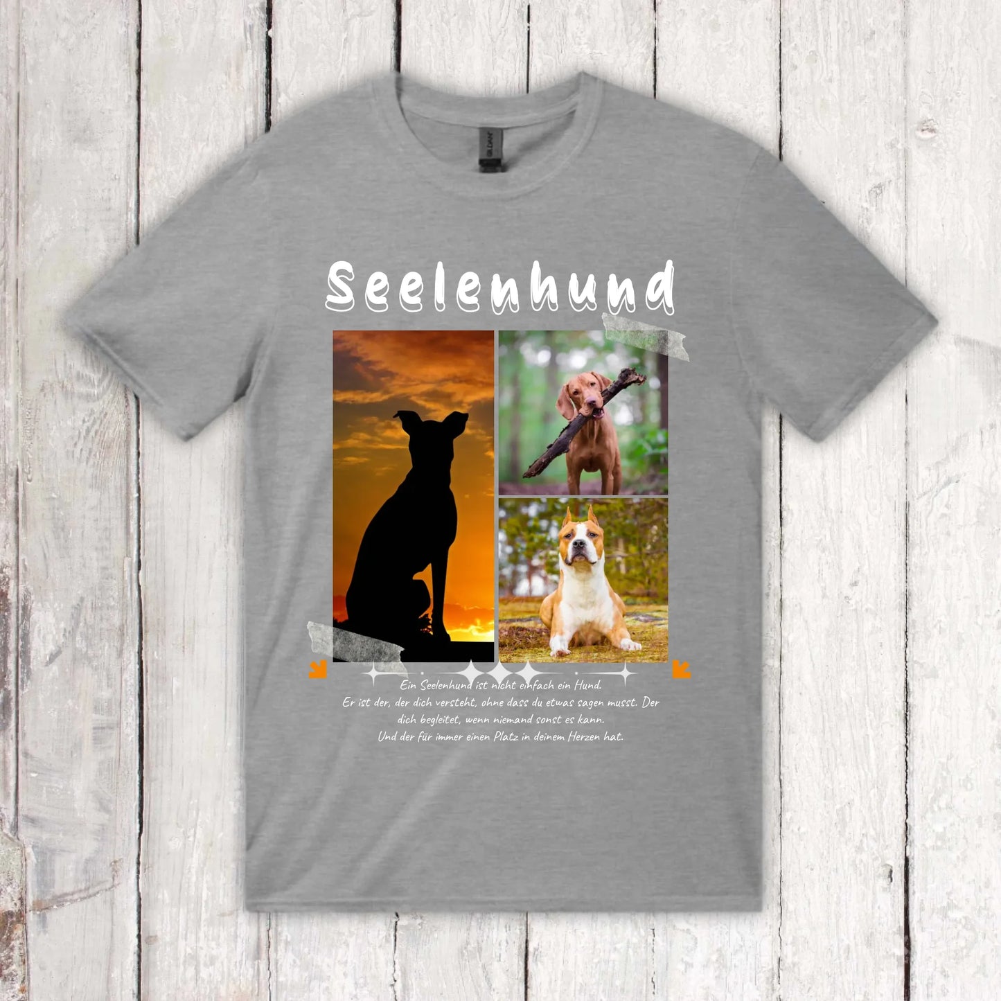 Seelenhund mit Foto und Text - individuelles T-Shirt