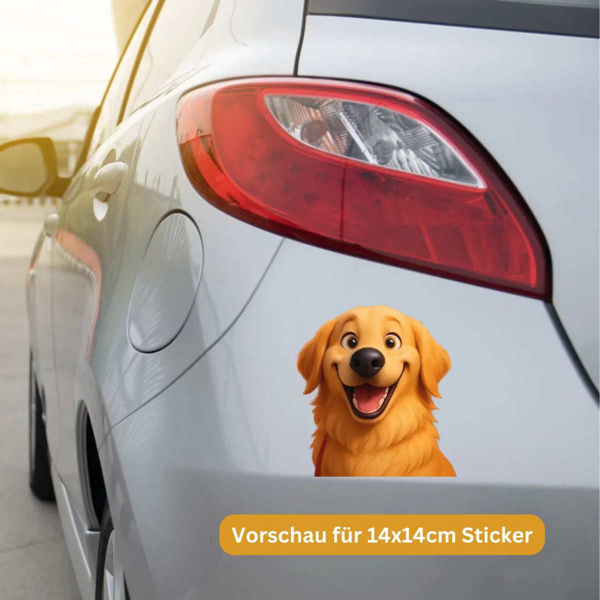 Haustier Foto, Tier an Board als Cartoon oder Zeichentrick - Individueller Autoaufkleber | Personalize Palace