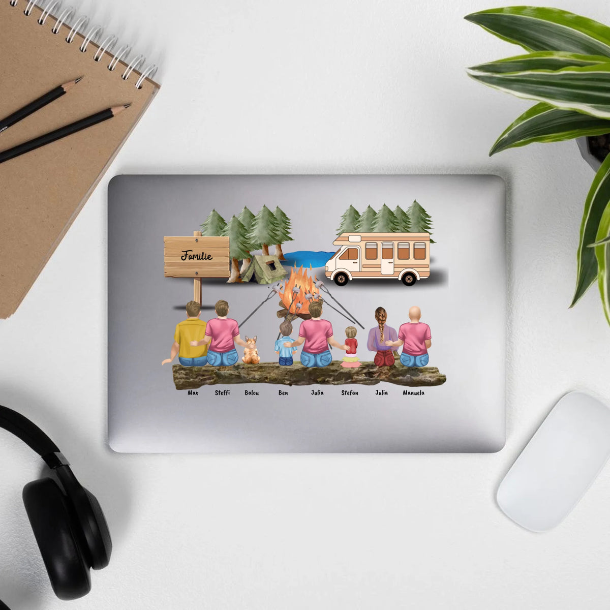 Camping Familie Aufkleber - individueller Sticker oder Autoaufkleber | Personalize Palace