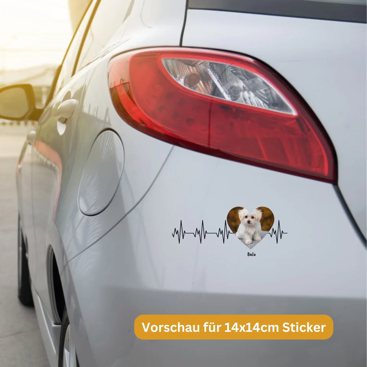 Herzschlag für Tiere Aufkleber - individueller Sticker oder Autoaufkleber | Personalize Palace