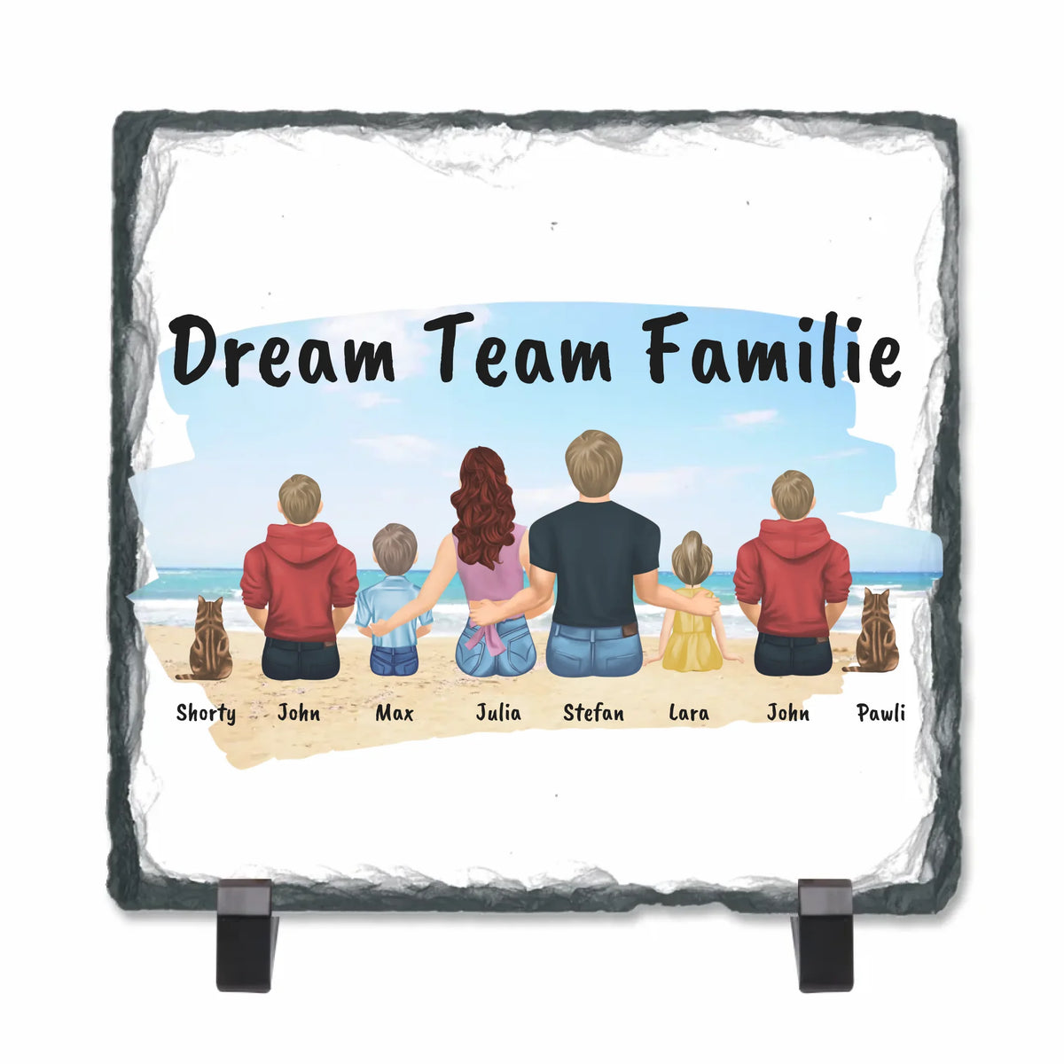 Unsere Familie auf Schiefer - Schieferherz zum hinstellen | Personalize Palace