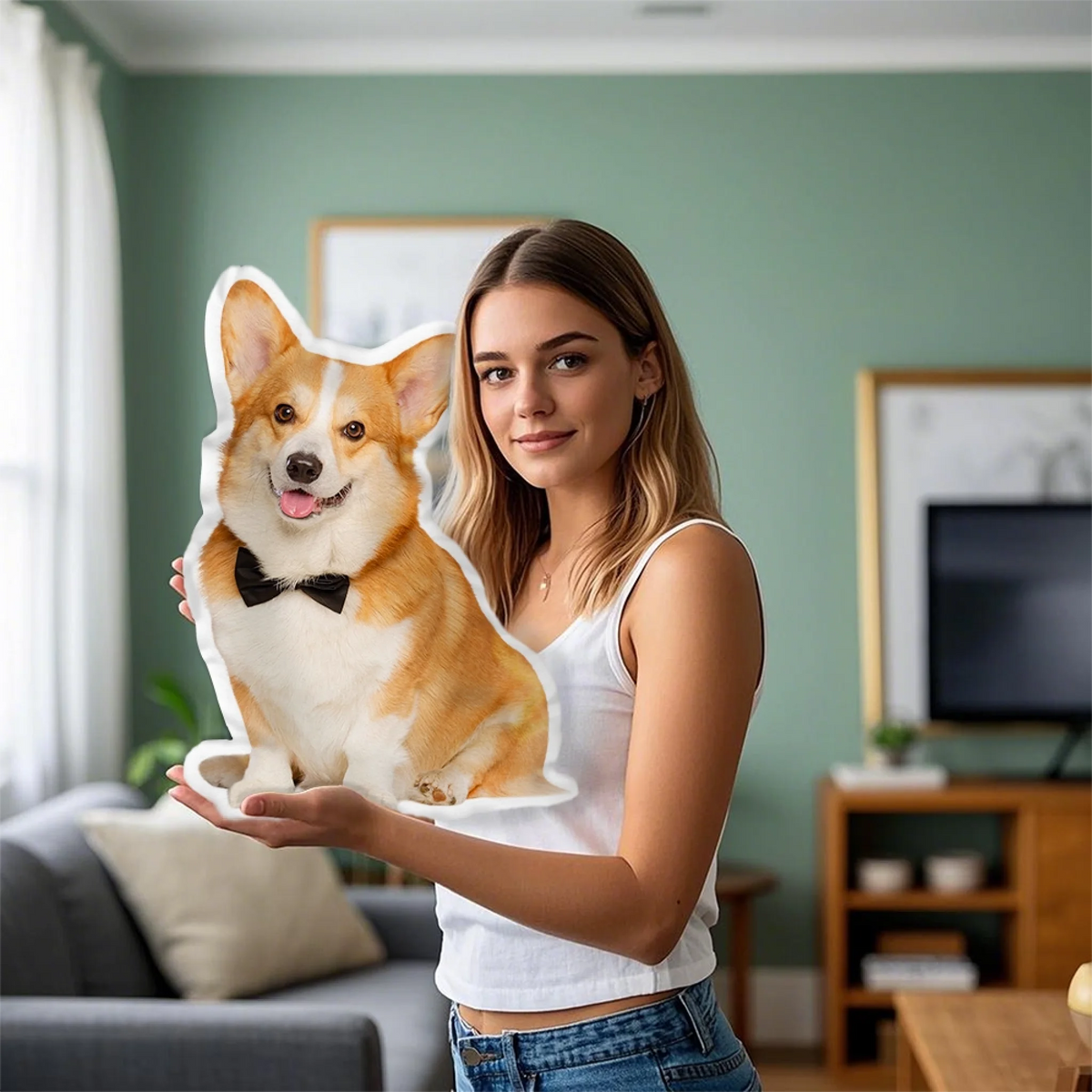 Hund Formkissen im 3D-Cartoon-Stil – Personalisiert mit Foto