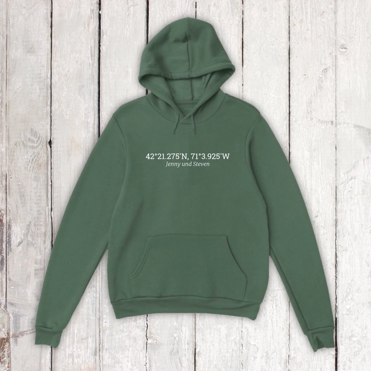 eure gemeinsamen Koordinaten - individueller Hoodie | Personalize Palace