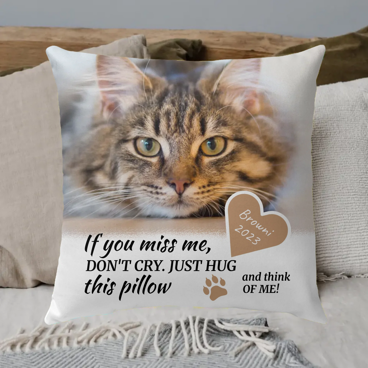 A little hug for whenever you miss me! - personalized premium photo pillow | Personalize Palace