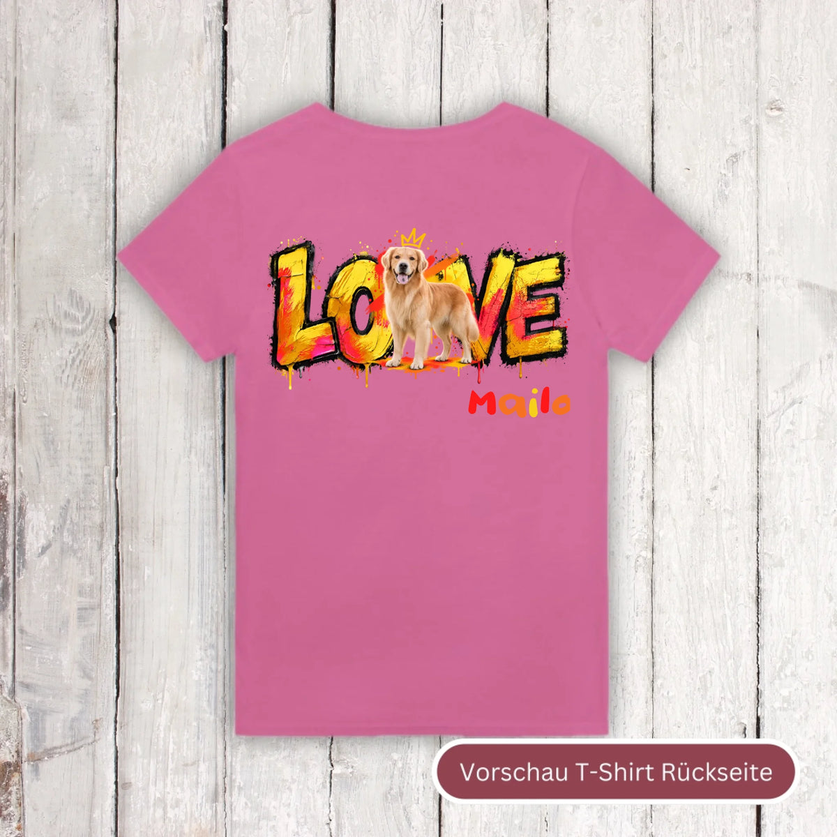 Personalisierter Hunde-Hoodie mit Foto – LOVE Street Art Graffiti