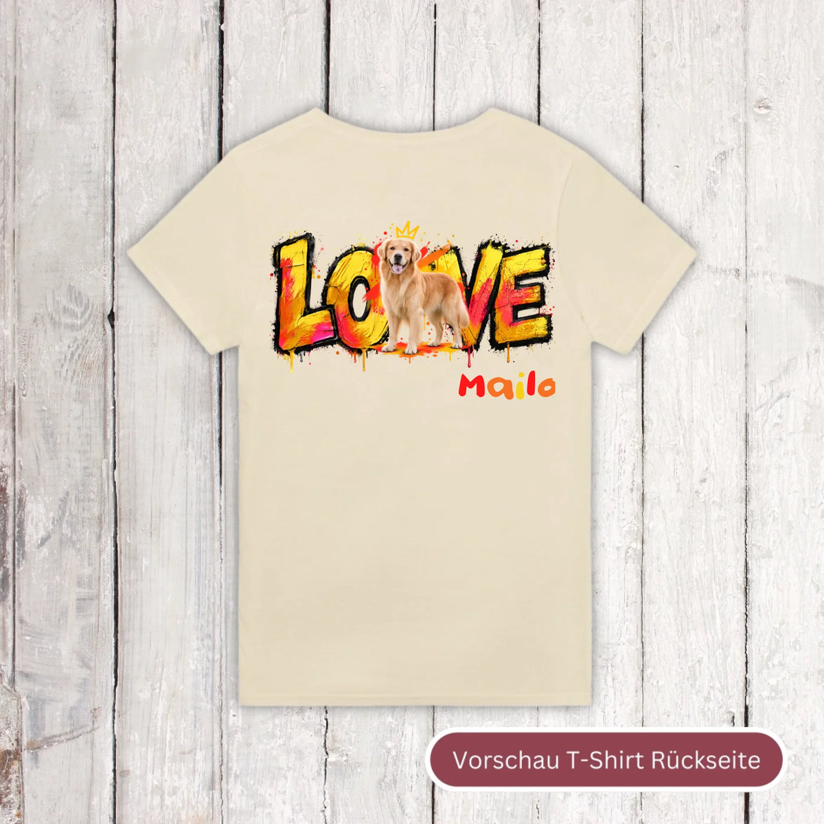 Personalisierter Hunde-Hoodie mit Foto – LOVE Street Art Graffiti