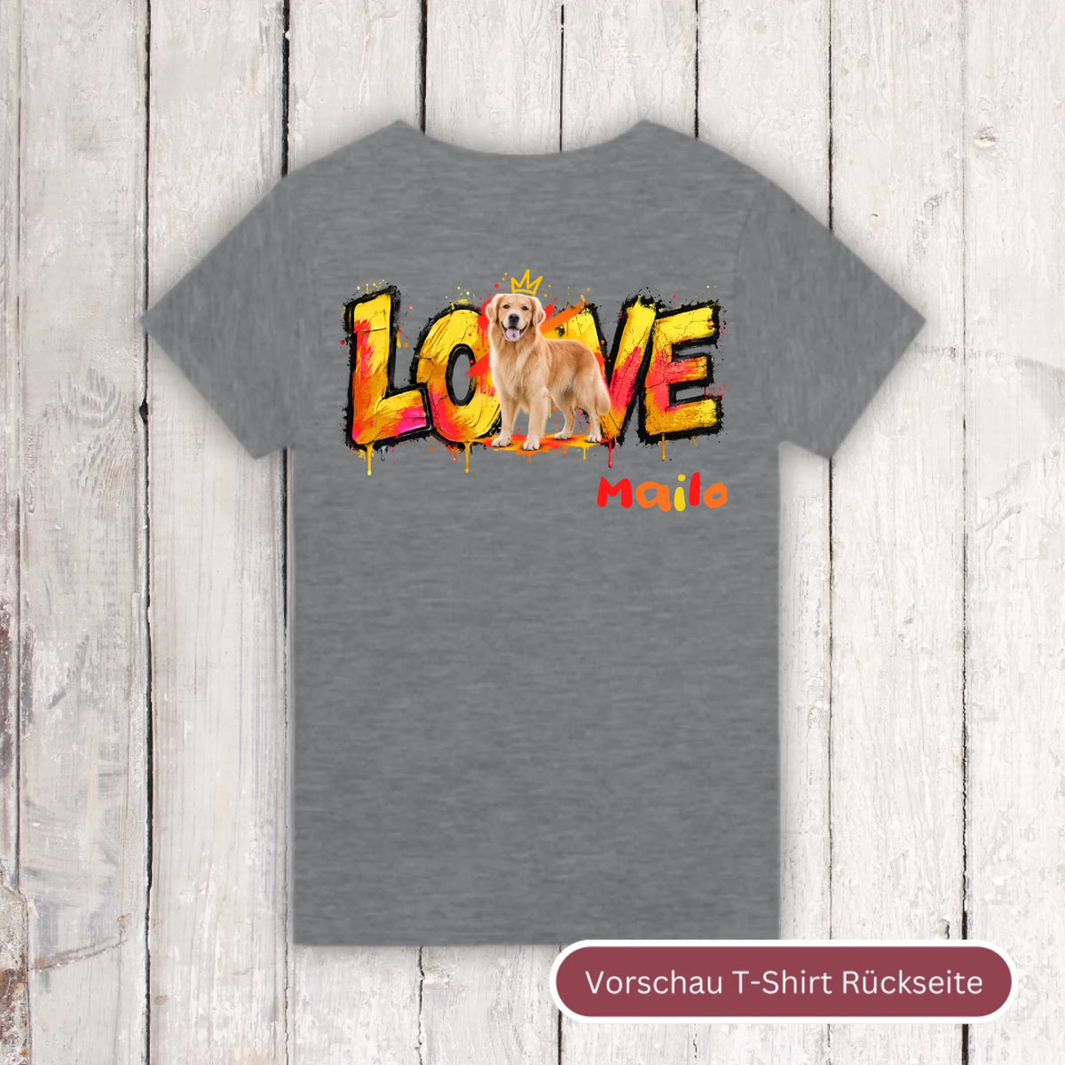 Personalisierter Hunde-Hoodie mit Foto – LOVE Street Art Graffiti
