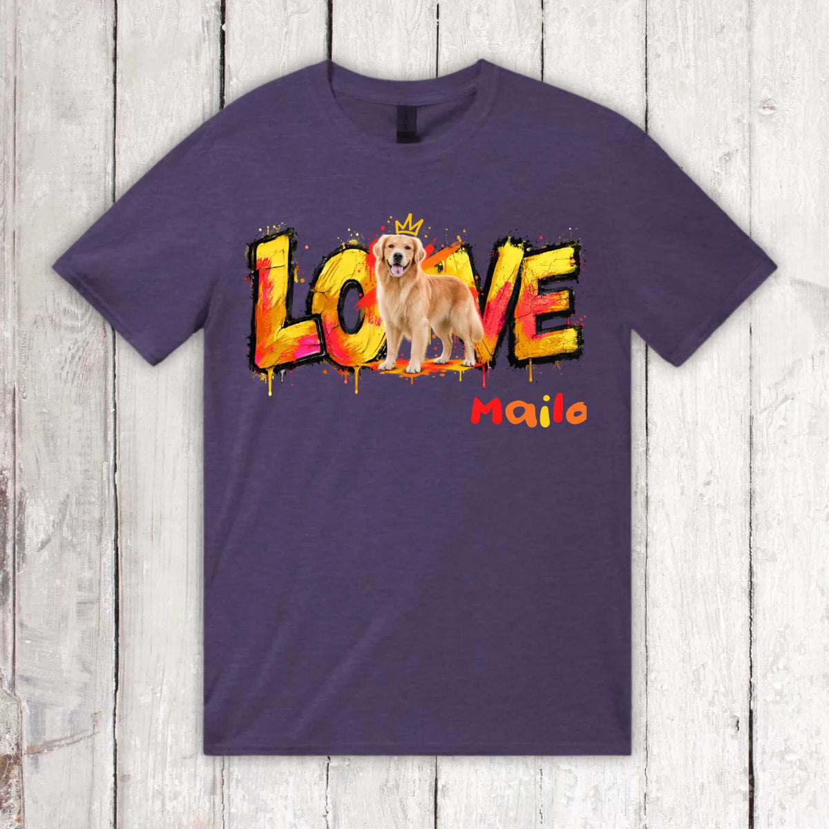 Personalisierter Hunde-Hoodie mit Foto – LOVE Street Art Graffiti