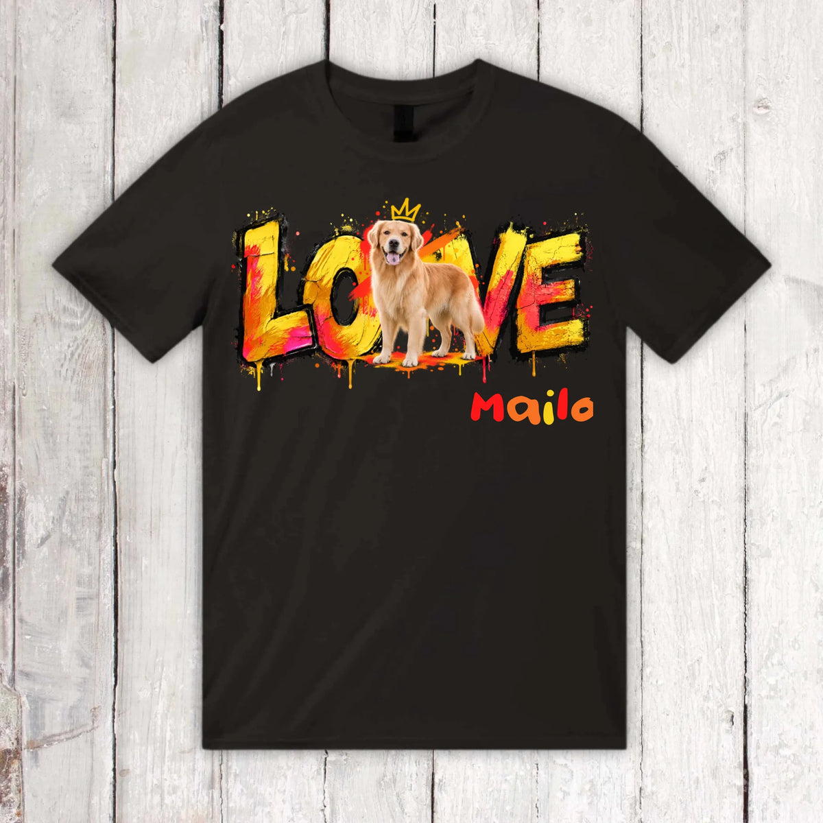 Personalisierter Hunde-Hoodie mit Foto – LOVE Street Art Graffiti