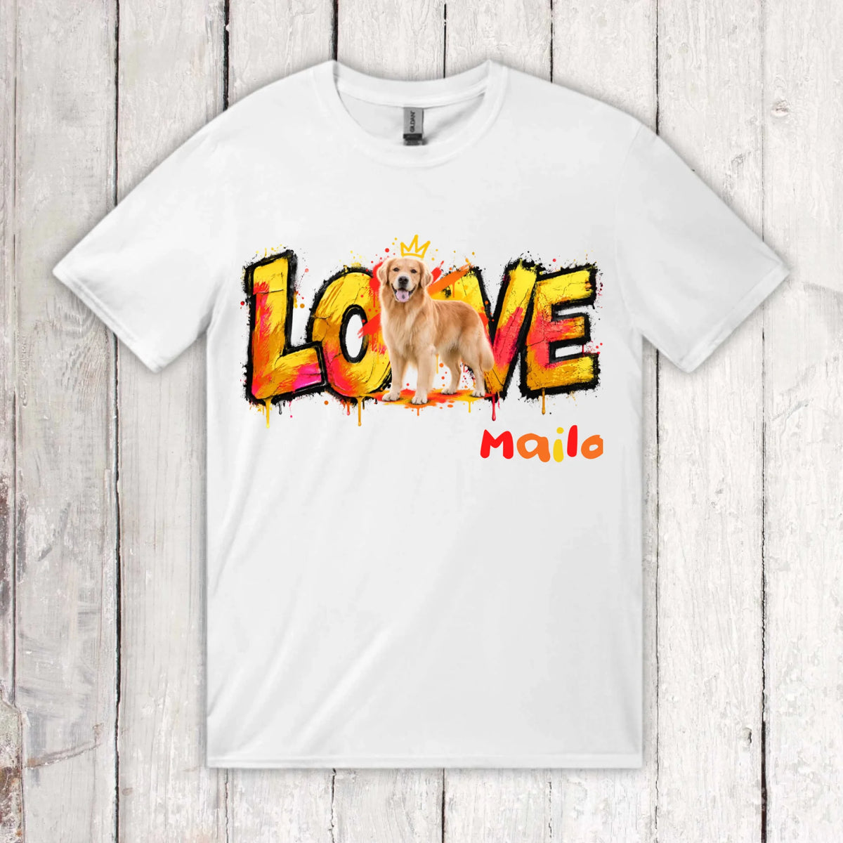 Personalisierter Hunde-Hoodie mit Foto – LOVE Street Art Graffiti
