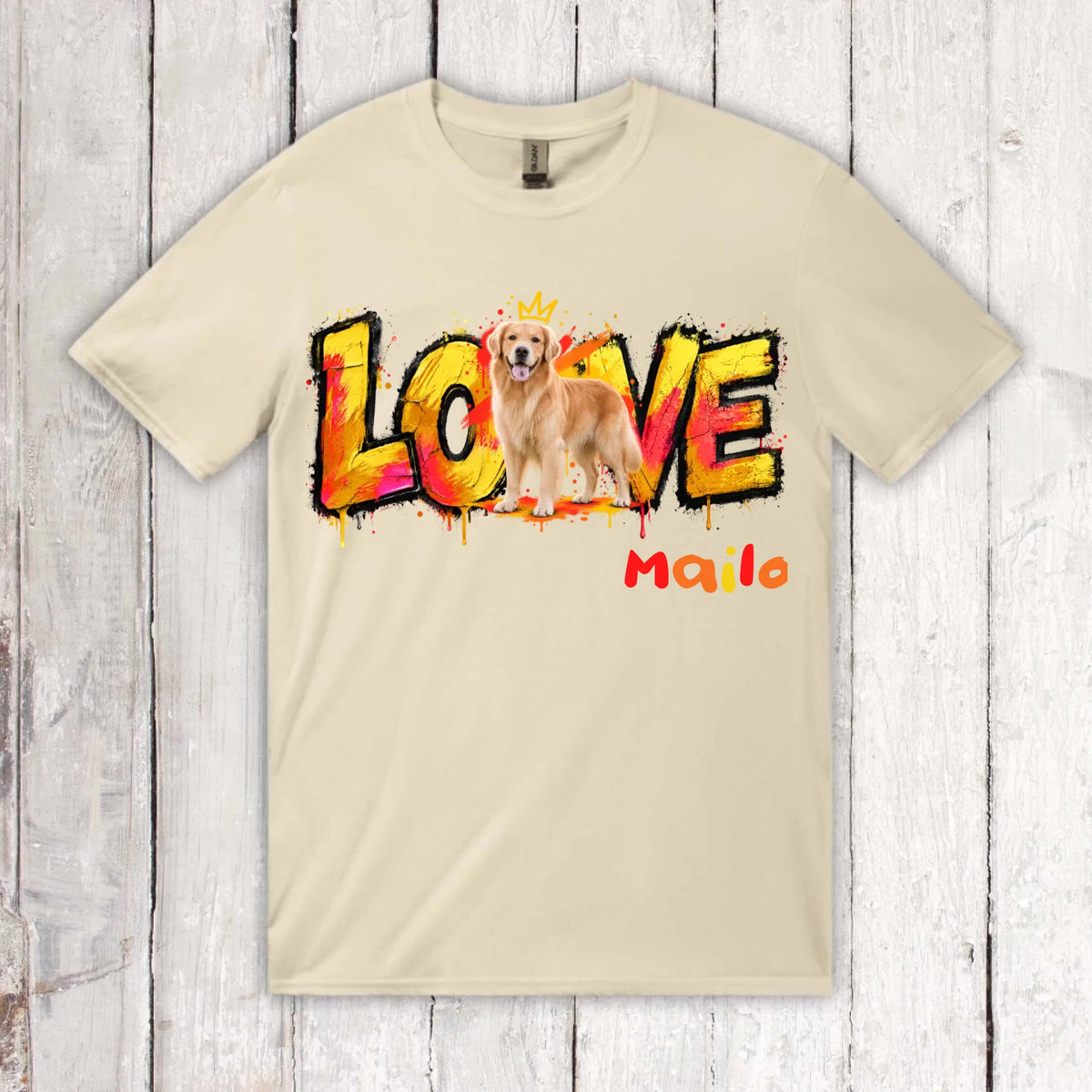 Personalisierter Hunde-Hoodie mit Foto – LOVE Street Art Graffiti