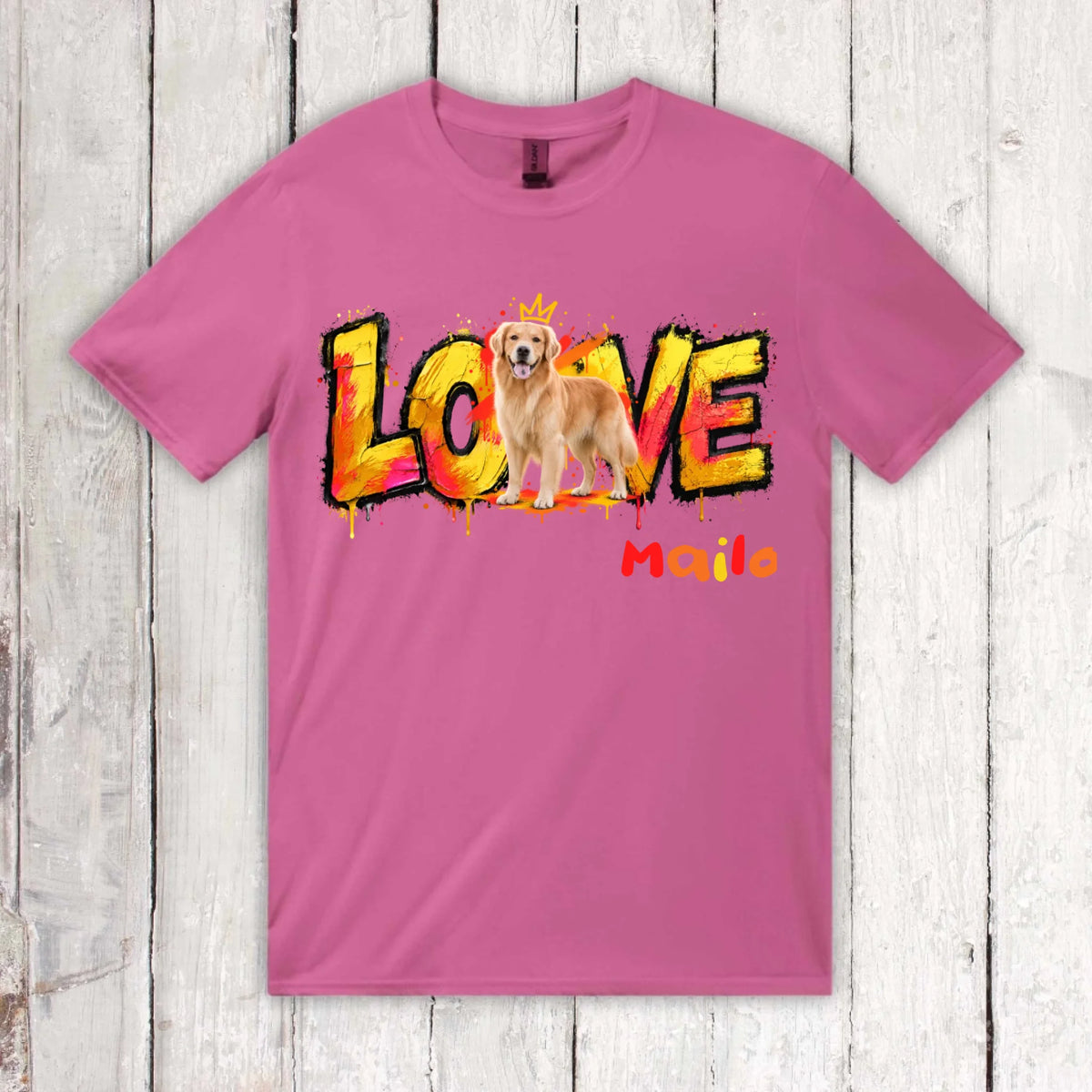 Personalisierter Hunde-Hoodie mit Foto – LOVE Street Art Graffiti