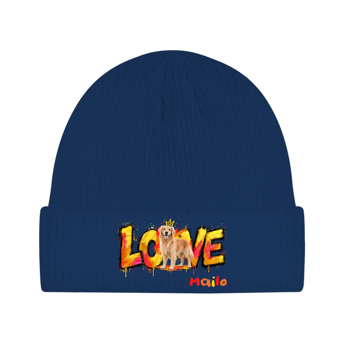 Personalisierte Beanie mit Hund oder Katze – LOVE Street Art | Personalize Palace