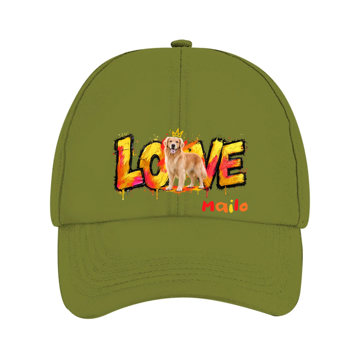 Personalisiertes Cap mit Hund oder Katze – LOVE Street Art Graffiti | Personalize Palace