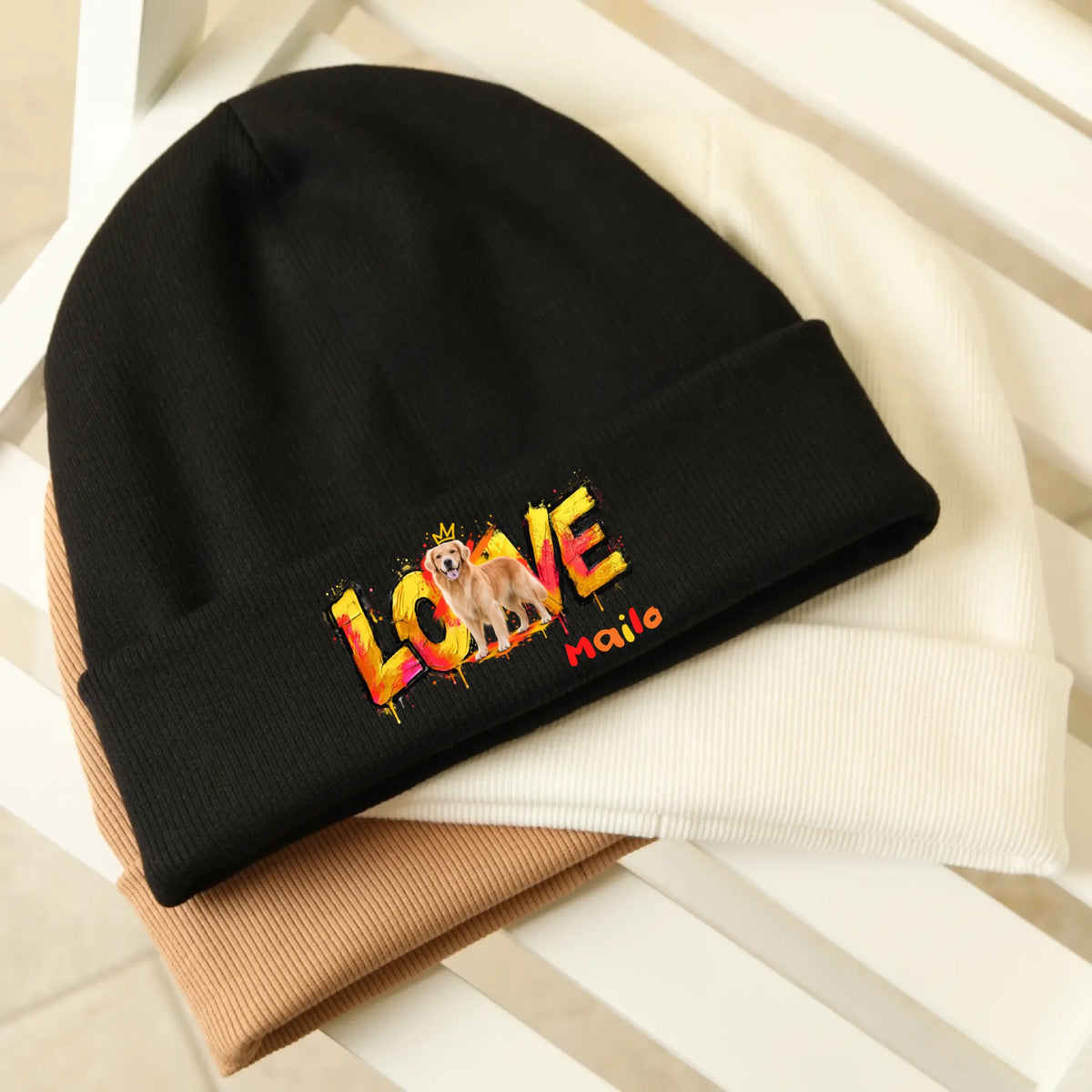 Personalisiertes Cap mit Hund oder Katze – LOVE Street Art Graffiti | Personalize Palace