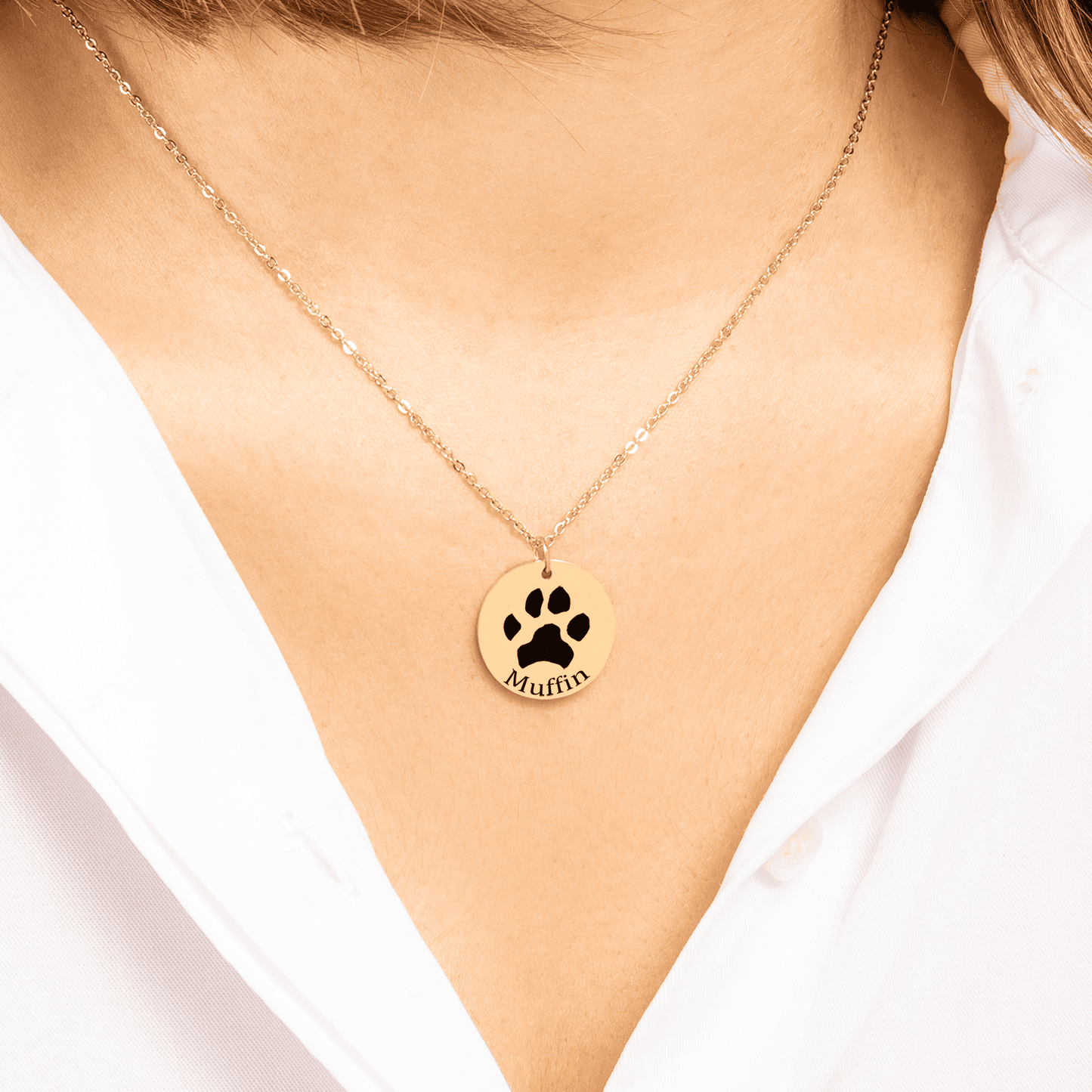 Personalized necklace with paw print and name – Unique gift for pet owners