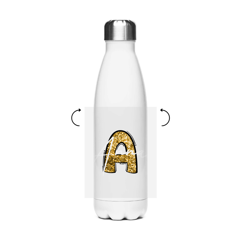 Personalized office thermos bottle with photo and initials