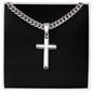 Engraved steel cross - personalized necklace 