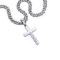 Engraved steel cross - personalized necklace 