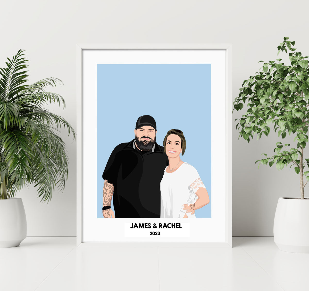 Personalisierte Bilder: händisch gezeichnetes Portrait - Individuelles Paar-Familien-Portrait | Personalize Palace